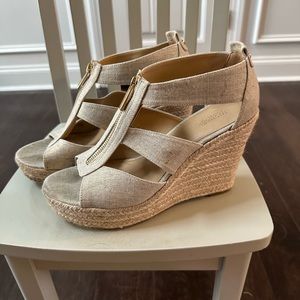 Michael Kors Damita champagne platform Wedge - 9